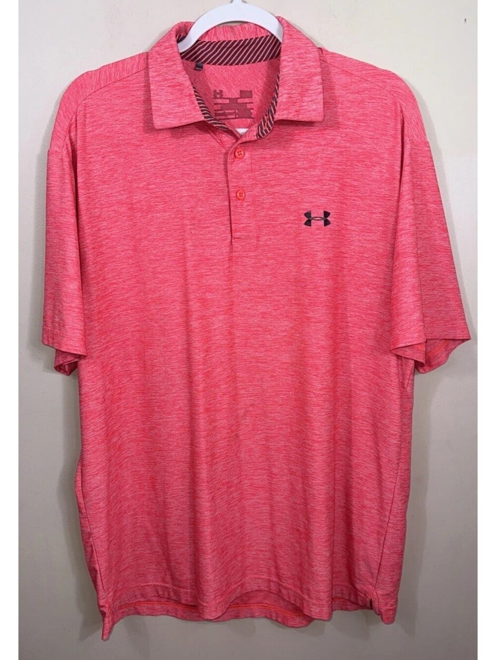 Under Armour Men’s Golf Polo Shirt Pink XL Tag Washed Away